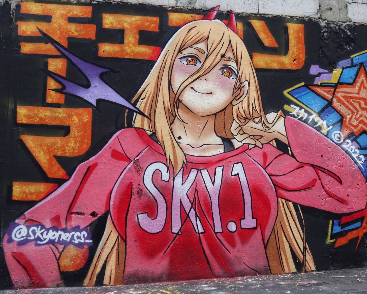 Power from Chainsaw-Man! 🔥❤️
Painted this in three rainy days in a row! Hope you guys like it! 🙏🤟
.
#skyonegraffiti #power #chainsawman #anime #painting