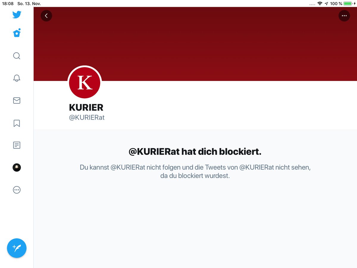Ich glaub es nicht! Der Kurier fürchtet sich vor mir!