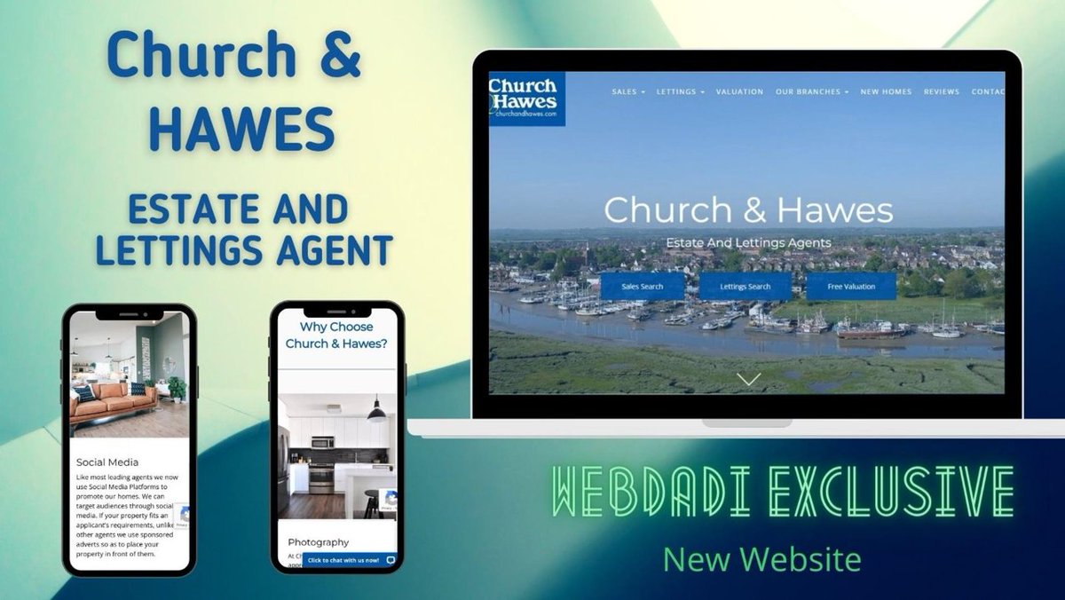 webdadi's tweet photo. Church and Hawes Celebrate the Launch of their New WebsiteChurch and Hawes have been successfully selling homes across Essex for over 45 years. #websitedesign #estateagents #propertyagents #propertynews #propertymarket https://t.co/lnwE6OMS69 https://t.co/iPVQN7NN0B