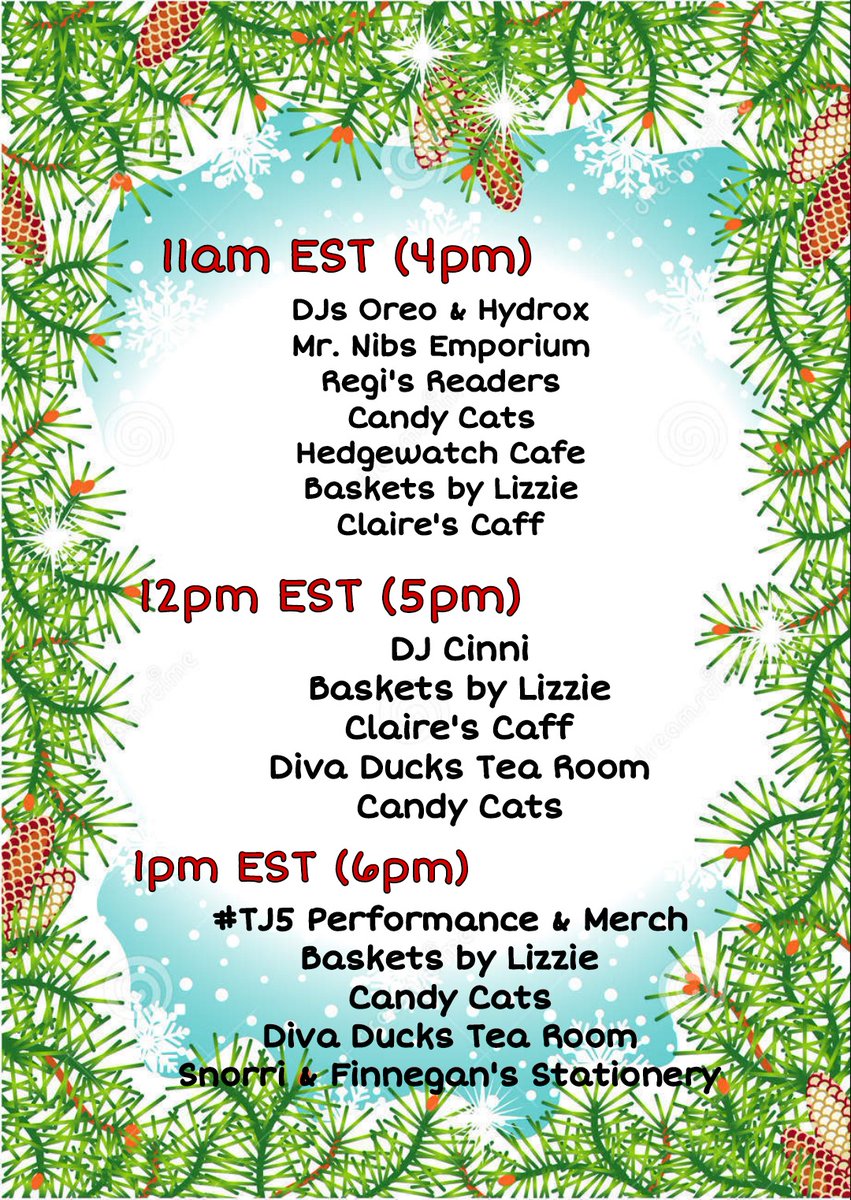 ☃️ #AnipalHB SCHEDULE RELEASED: Please find this 2 post thread schedule for the Anipal Holiday Bazaar on November 19th! We are very excited for the day and look forward to welcoming you! *all vendor times subject to change for unforeseen circumstances*☃️ 1/2