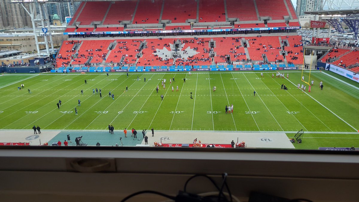 d_morassutti's tweet photo. Final home game of the season for the #Argos, covering the game for @Sportsnet. Settled into my usual spot beside @Ben__Grant. Let's do that #CFL football. https://t.co/LspsgZODSt