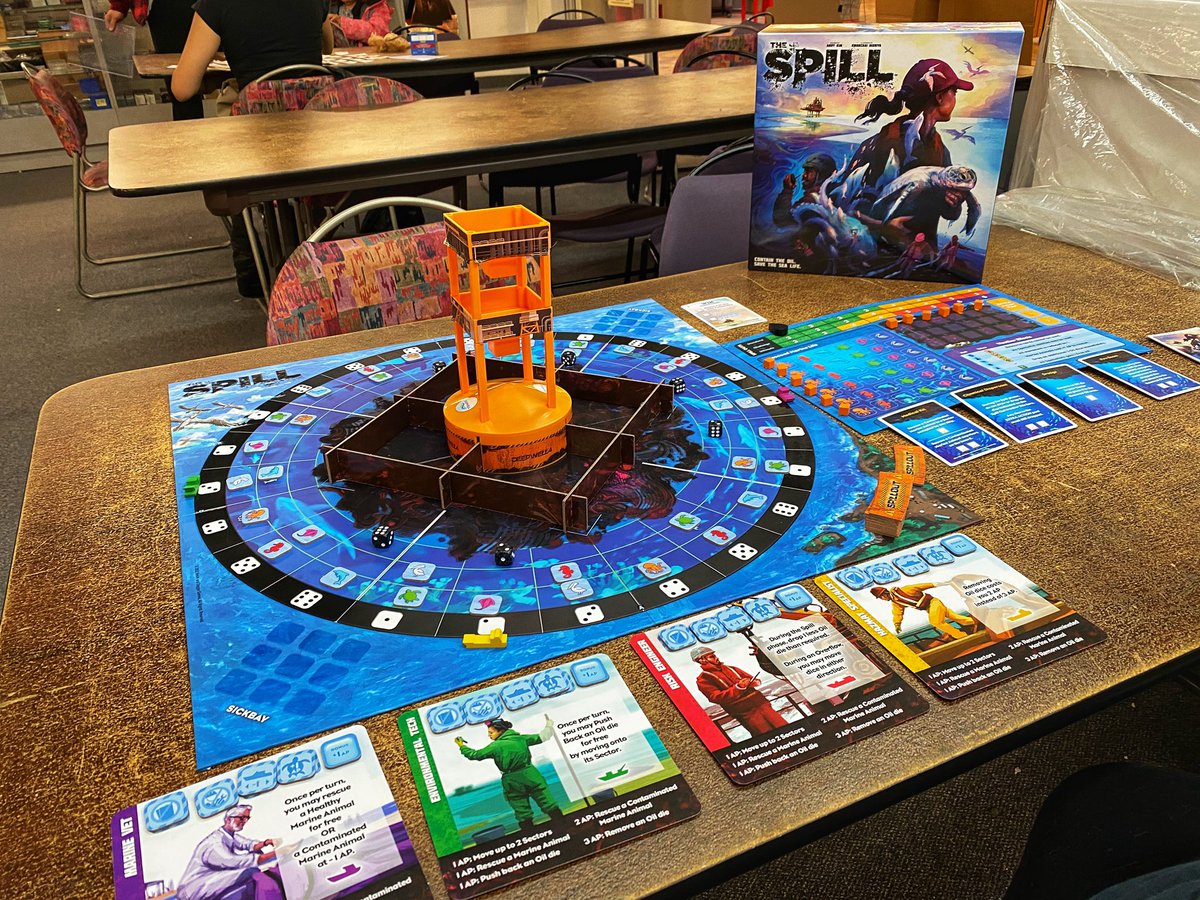 The crew is live at CheckSwing showing off The Spill by @SmirkandDagger #boardgame #boardgamegeek #tabletopgames #tabletop #gamenight #gaming #boardgaming #boardgameaddict #bgg #playmoregames #bbgcommunity #boardgamegirl #greatgames @DexEnvoy