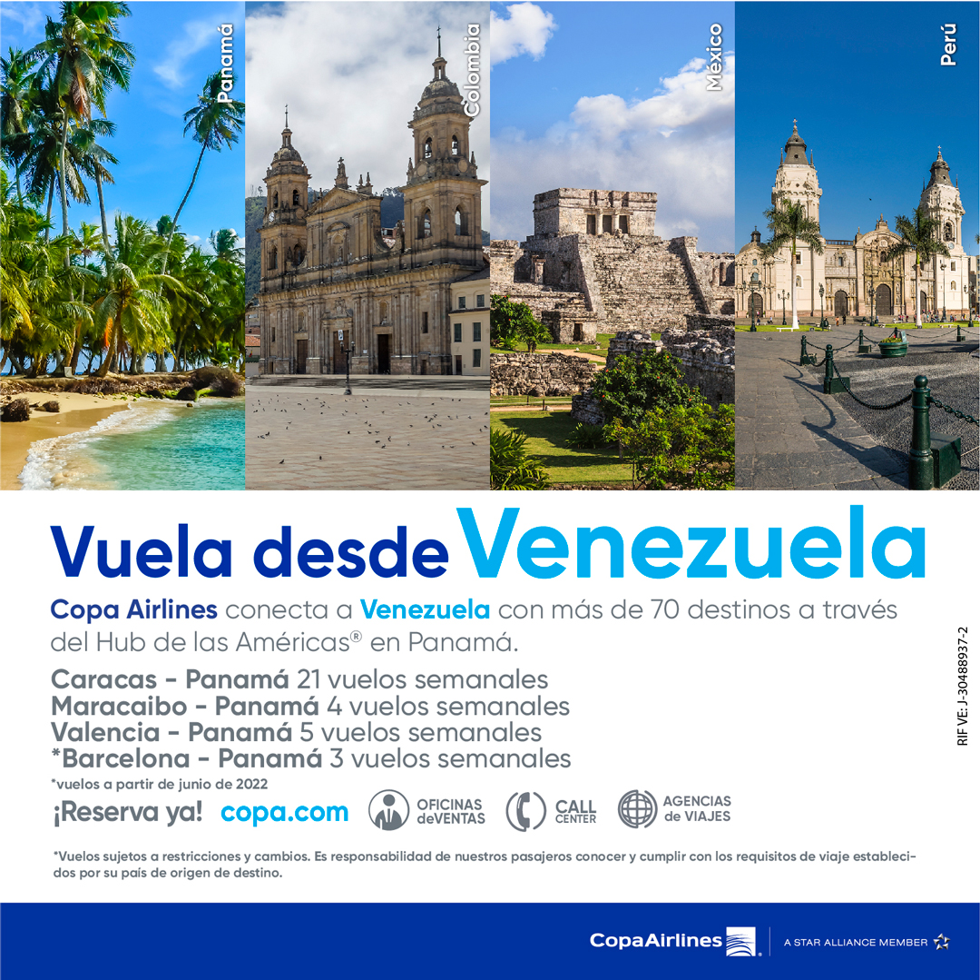 bancaynegocios's tweet photo. #DATO | Venezuela conecta con más de 75 destinos de las Américas y el Caribe gracias a @CopaAirlines con vuelos desde Caracas, Valencia, Barcelona y Maracaibo a la Ciudad de Panamá
¿Y tú? ¿Lo sabías? ¡Reserva ya en https://t.co/RKBcvkB0fj!
#DestinoCopa #ReconectaconCopa https://t.co/tv720a6ROi
