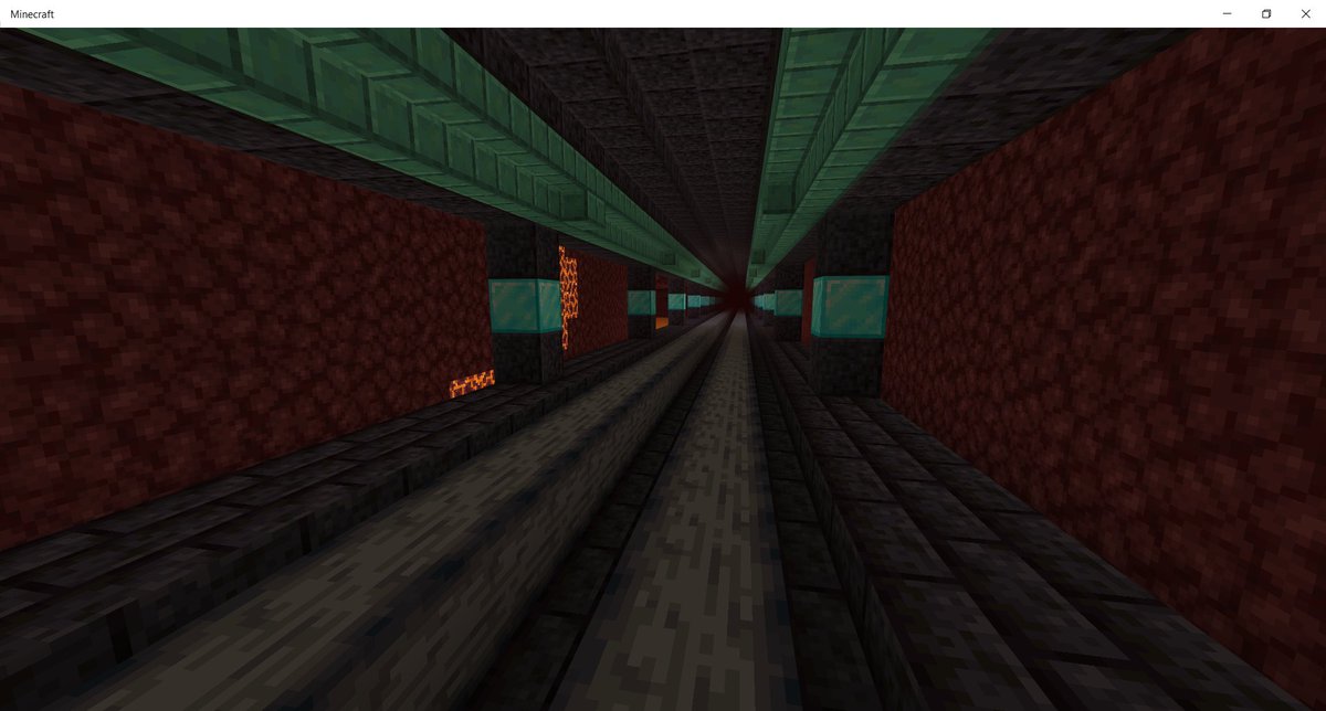 CraftGrandpa's tweet photo. High speed nether travel, needed a shortcut to the Blaze Farm. Spawn proof, easy mode in the nether #Minecraft  #Minecraftbuilds https://t.co/dIhexfEljM