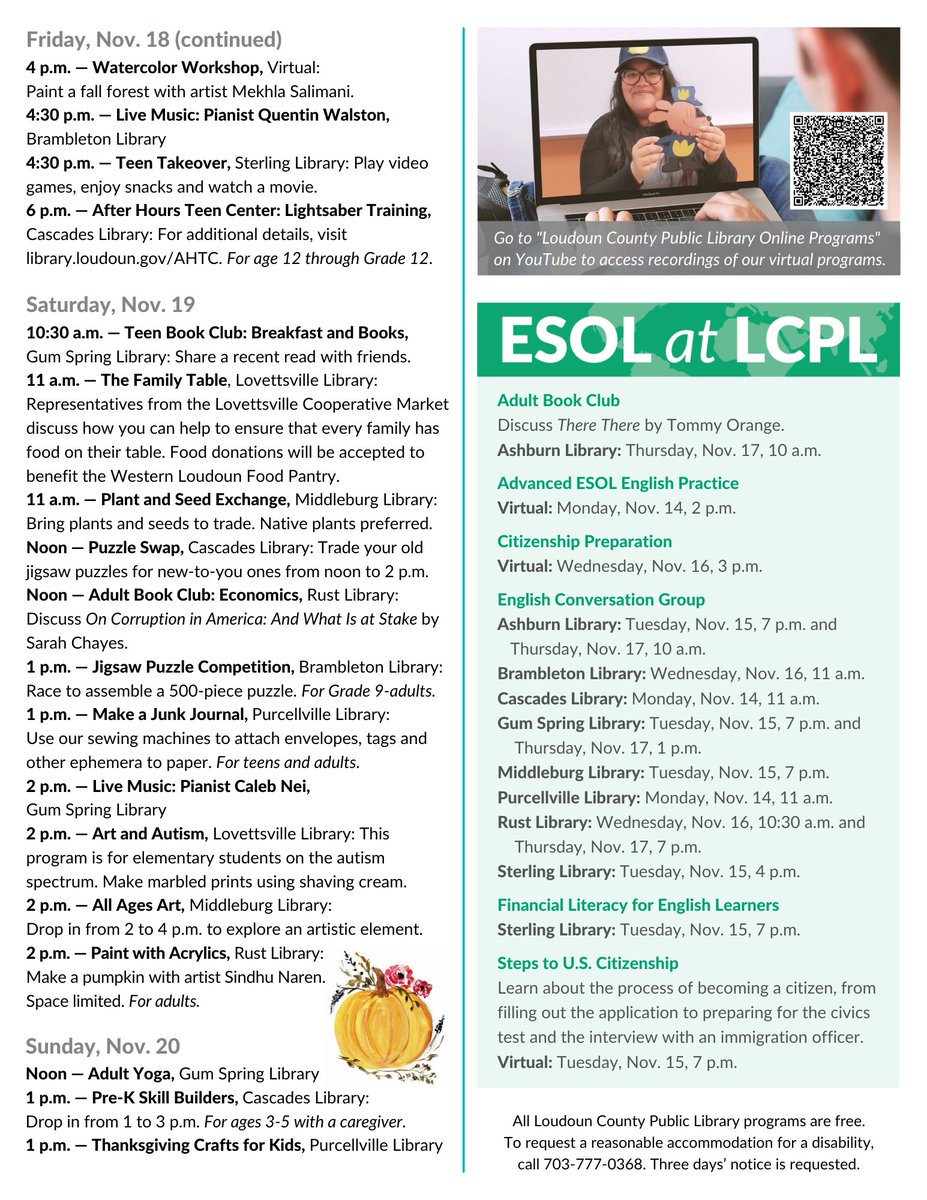 Make space on your calendar for a virtual tour of the Louvre, an introduction to America's Native Food Trail, lightsaber training or a dinosaur dance party. These are just a few of the offerings included in the Weekly Program Schedule for Nov. 14-20: buff.ly/3EiCU23