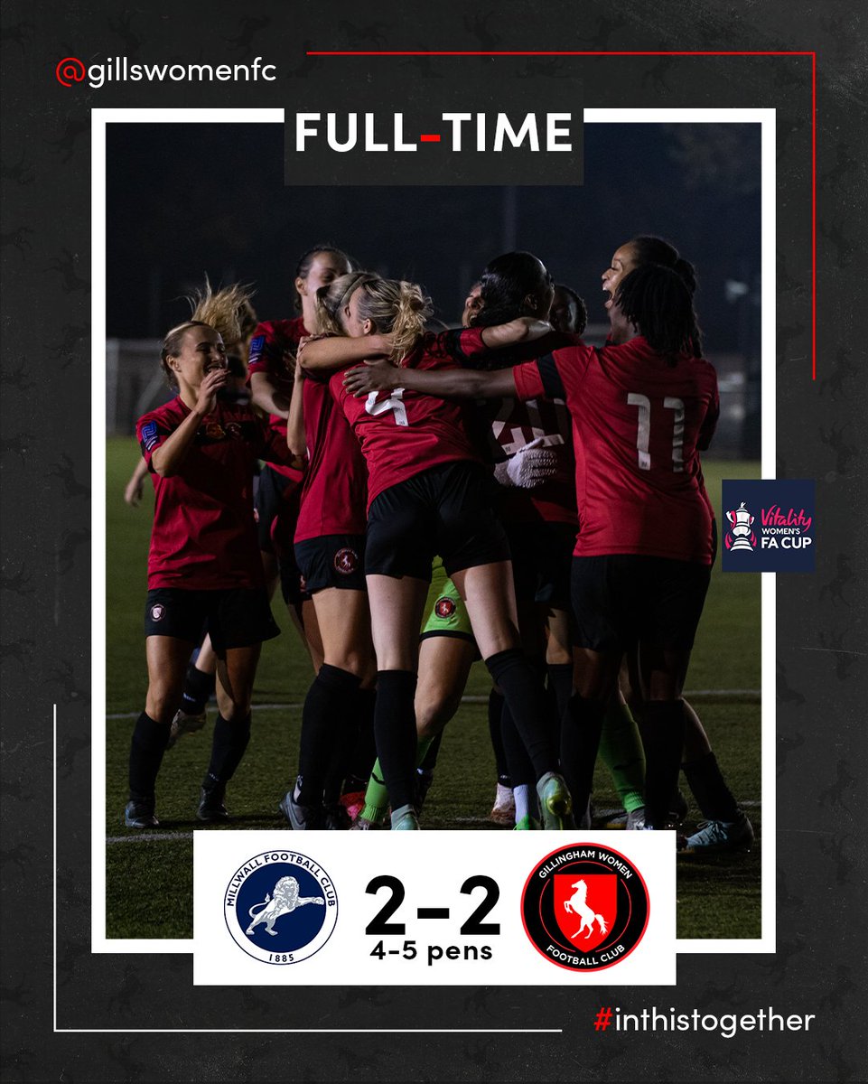 𝙁𝙐𝙇𝙇 𝙏𝙄𝙈𝙀 🔴⚫

And Breathe... We are through to the next round thanks to some penalty heroics from Cara Davies! 

#InThisTogether #VitalityFACup #WomensFACup