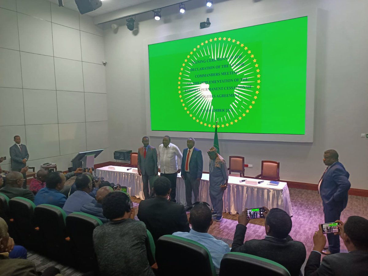 SarjohBah3's tweet photo. I am pleased to have been part of the facilitation of the Senior Commanders meeting betw the FDRE &amp; TPLF. The Meeting paves the way for resumption of humanitarian services, protection of civilians and commencement of the disarmament process: critical steps to #Silencing the Guns. https://t.co/QLNVCzD7qG