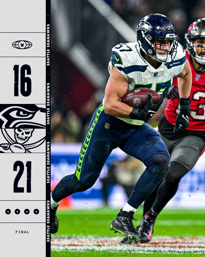 Final score Seahawks: 16 Buccaneers: 21