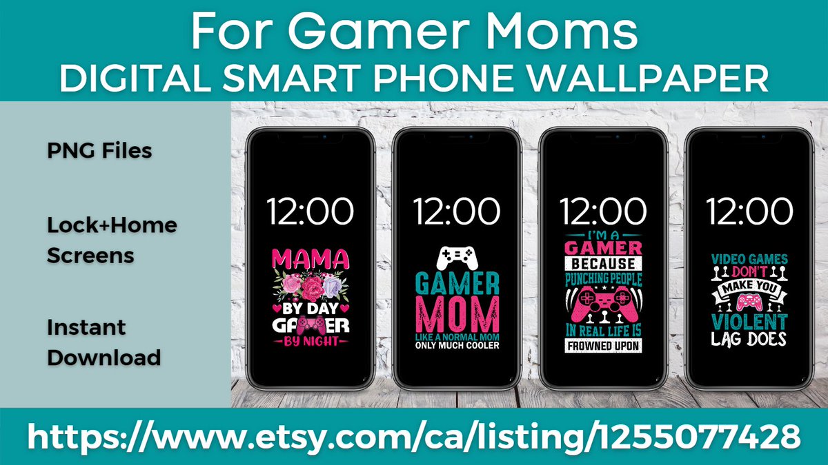 ExecutiveSimmer's tweet image. Attention Gamer Moms! Have some fun with your phone wallpaper with these 4 matching lock and home screens that have gaming quotes. Available on Etsy at:
etsy.com/ca/listing/125…
#gamergirl #gamergirls #gamer #gaming #thesims4 #sims4 #PhoneWallpaper #momlife