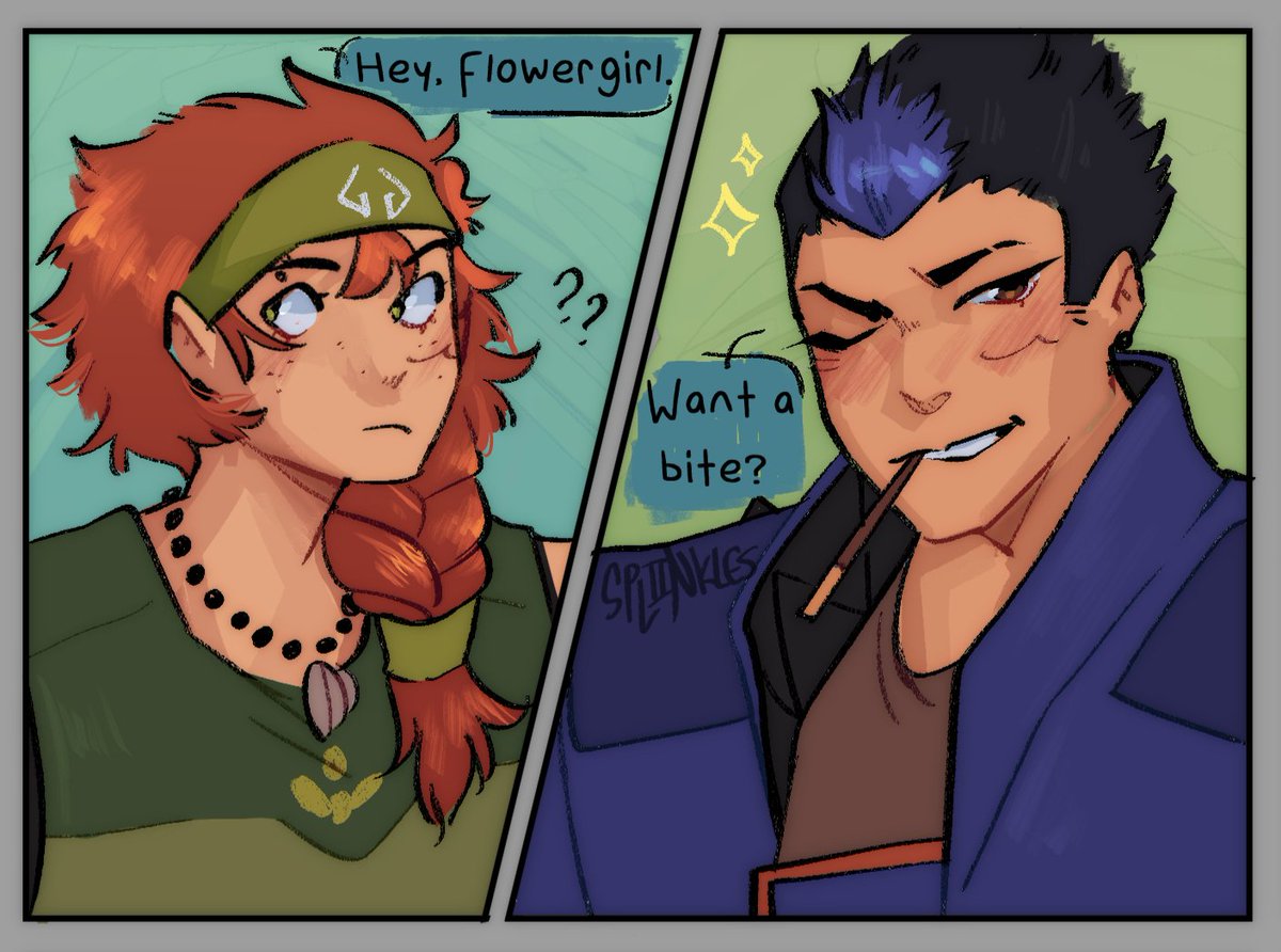 Spliinkles's tweet photo. Don't think Skye knows the pocky challenge (still gets the kiss though) | #Valorant #valorantart #yokye https://t.co/lsnrICHX5u
