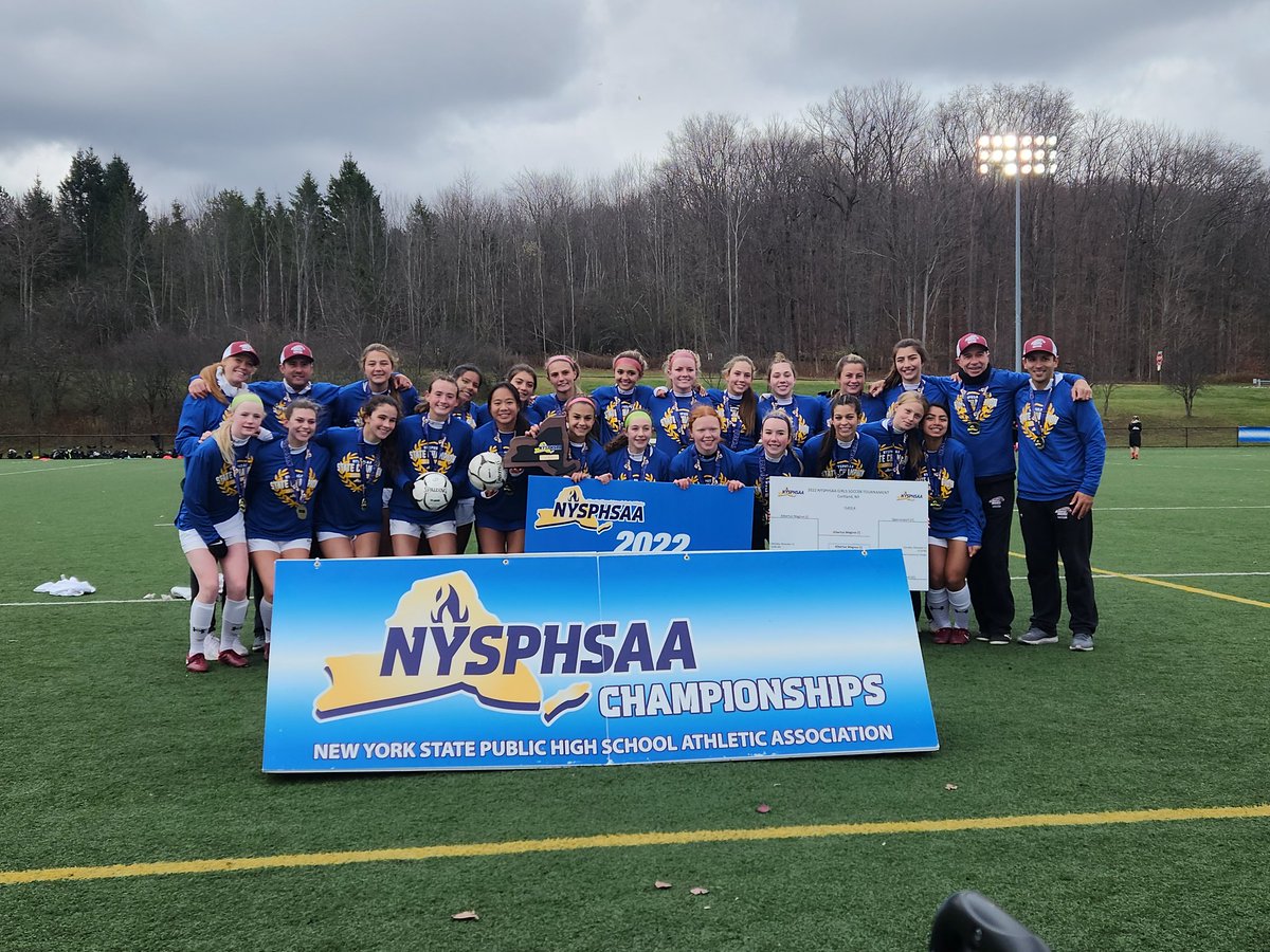 erapay5's tweet photo. FINAL: @GirlsSoccerAMHS 3, New Hartford 1

For the first time since 1994, the Falcons are state champions! Gabby Chan named Most Outstanding Player. 

NH's Willa Pratt named Spartans' MOP. Savannah Cole named Most Outstanding Goalkeeper. @lohudsports @AMHSFalcons https://t.co/tq4z4JcYIa