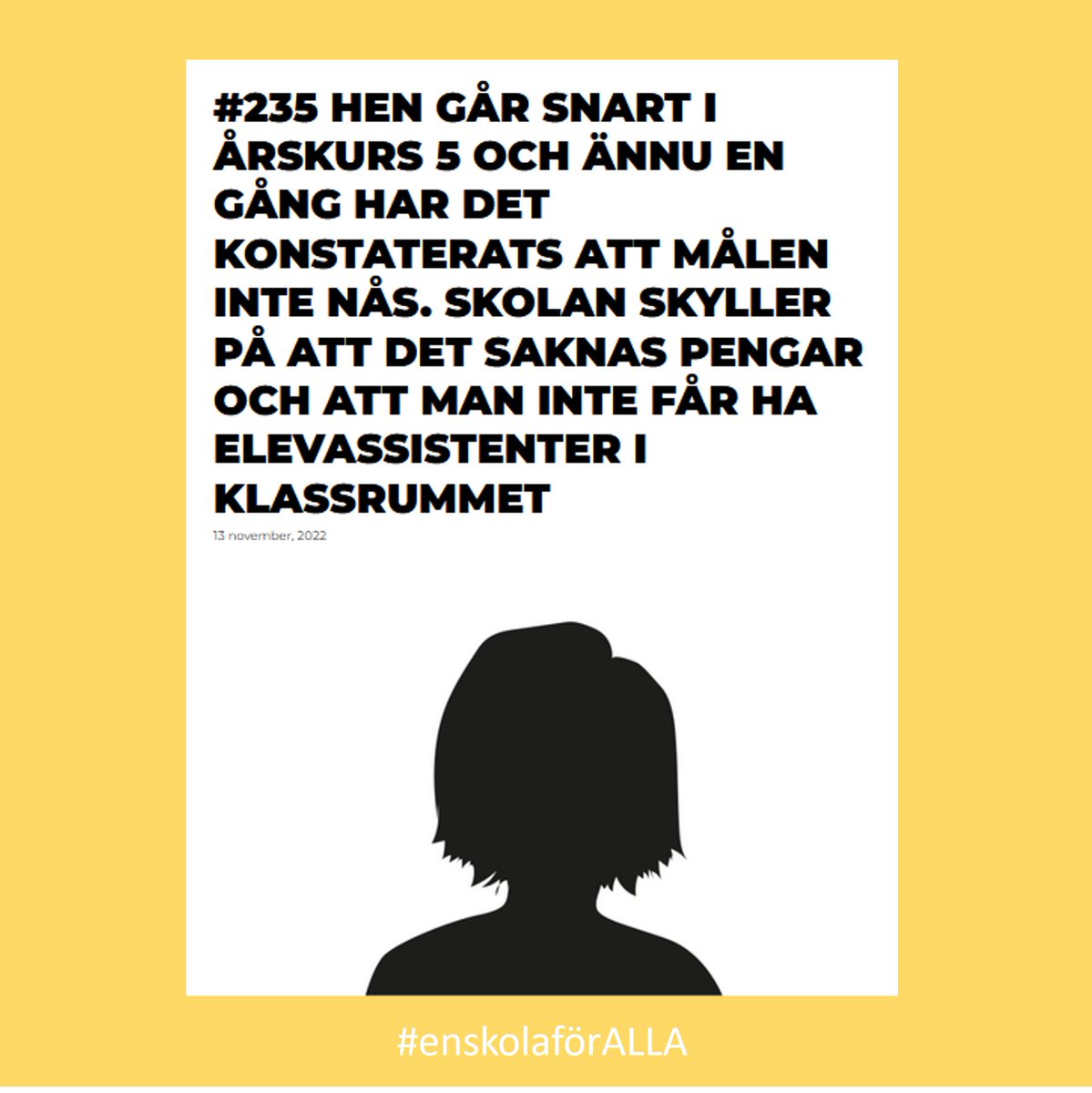 Jag fattar faktiskt inte hur vi kan ha det så här! Hur kan vi acceptera att vissa barn faller ur? Det är så jäkla lågt och ovärdigt en civiliserat samhälle, som vi väl tycker oss vara. -->