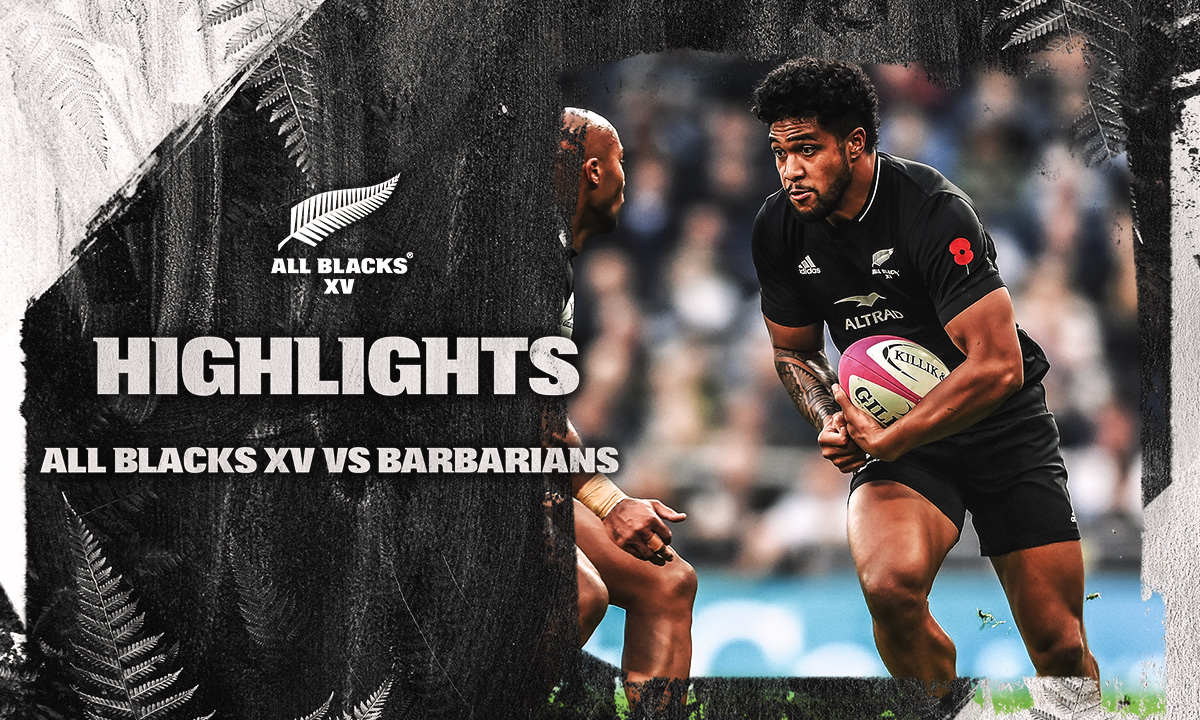 🍿 HIGHLIGHTS | Catch up on all the big moments from the All Blacks XV's clash with the Barbarians at Tottenham Hotspur Stadium in London.

WATCH ➡️ bit.ly/3TAHI7j