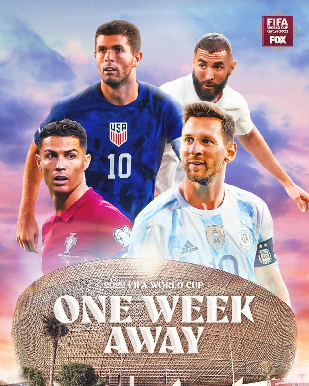AlexiLalas's tweet photo. Greetings from Doha, Qatar. We’re one week away from the World Cup. I can’t wait. 🇺🇸⚽️ https://t.co/fjmCMjFPKy