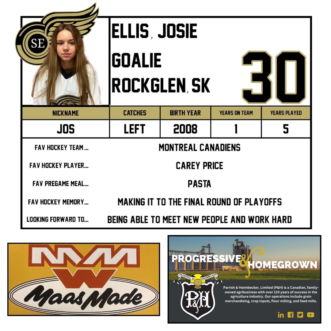 Meet our netminder #30 Josie Ellis!!