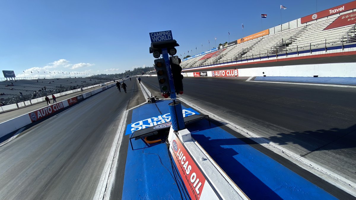 Quiet track…but not for long. #NHRAFinals