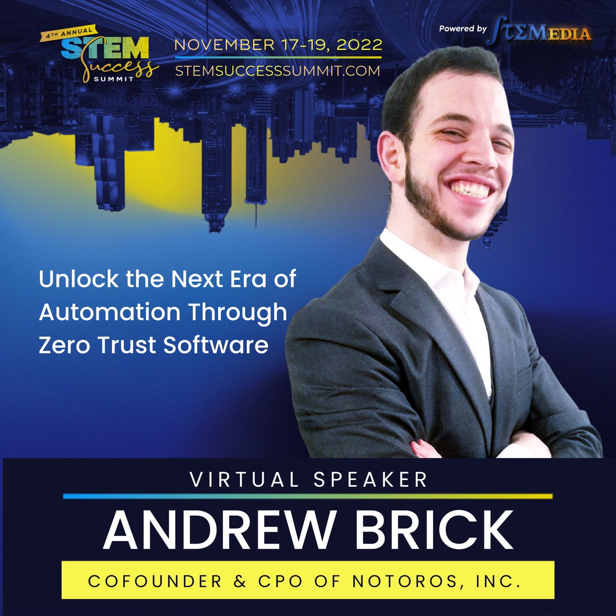 This Friday Andrew will share his insights on the future of zero trust technologies &amp; the startup world this at this year's Stem Success Summit. 
Register here to get access: stemsuccesssummit.com