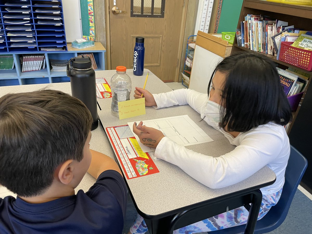 ScarsdaleMathK5's tweet image. So much fun with Ms. Tyrell’s 4th grade students at Edgewood School comparing additive and multiplicative statements. @ScarsdaleEdu #sensemaking #mathroutines