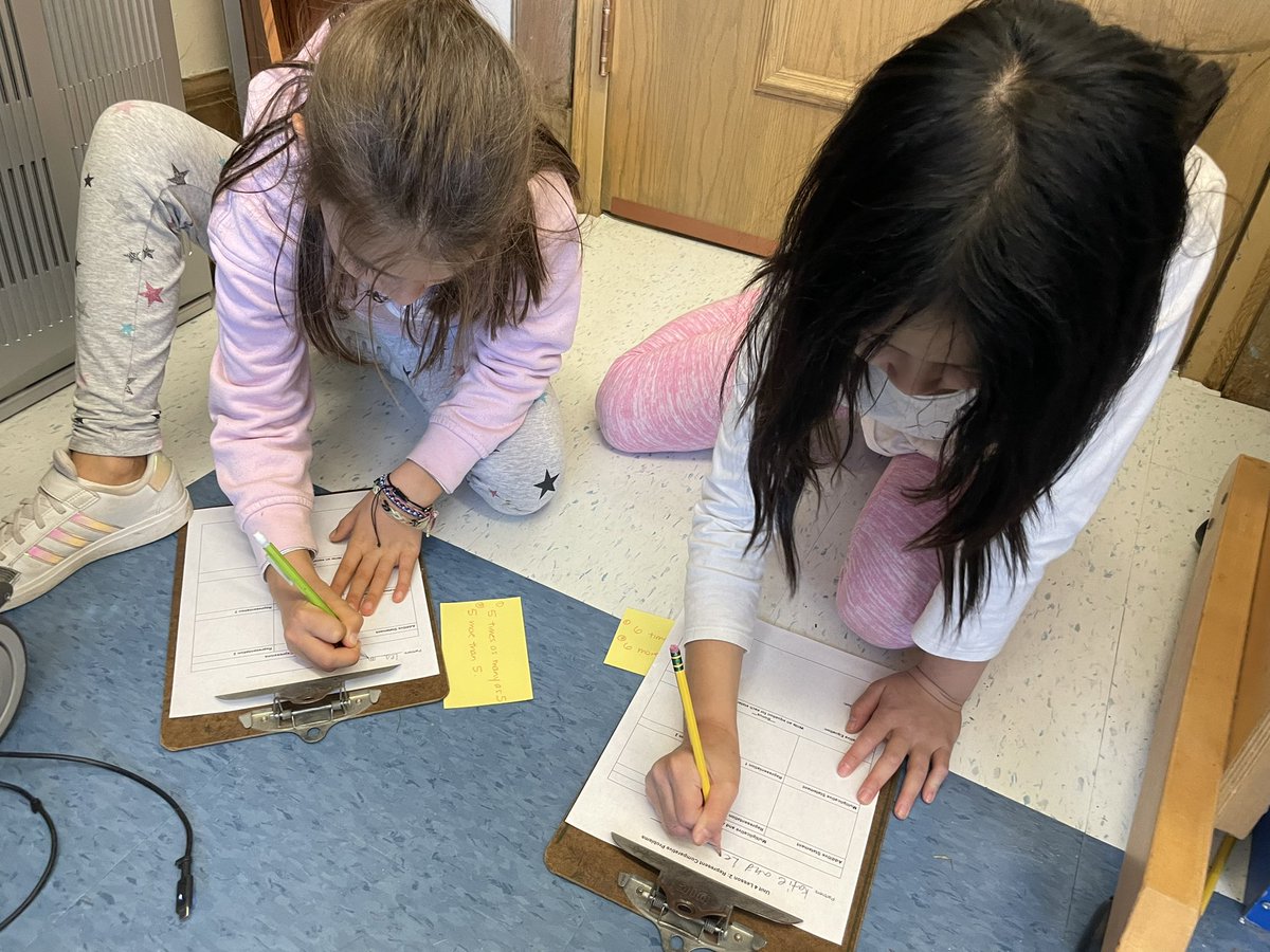 ScarsdaleMathK5's tweet image. So much fun with Ms. Tyrell’s 4th grade students at Edgewood School comparing additive and multiplicative statements. @ScarsdaleEdu #sensemaking #mathroutines