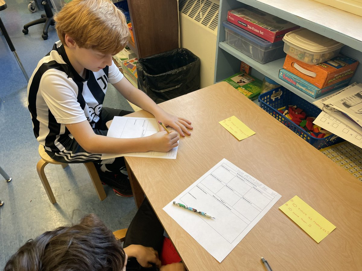 ScarsdaleMathK5's tweet image. So much fun with Ms. Tyrell’s 4th grade students at Edgewood School comparing additive and multiplicative statements. @ScarsdaleEdu #sensemaking #mathroutines