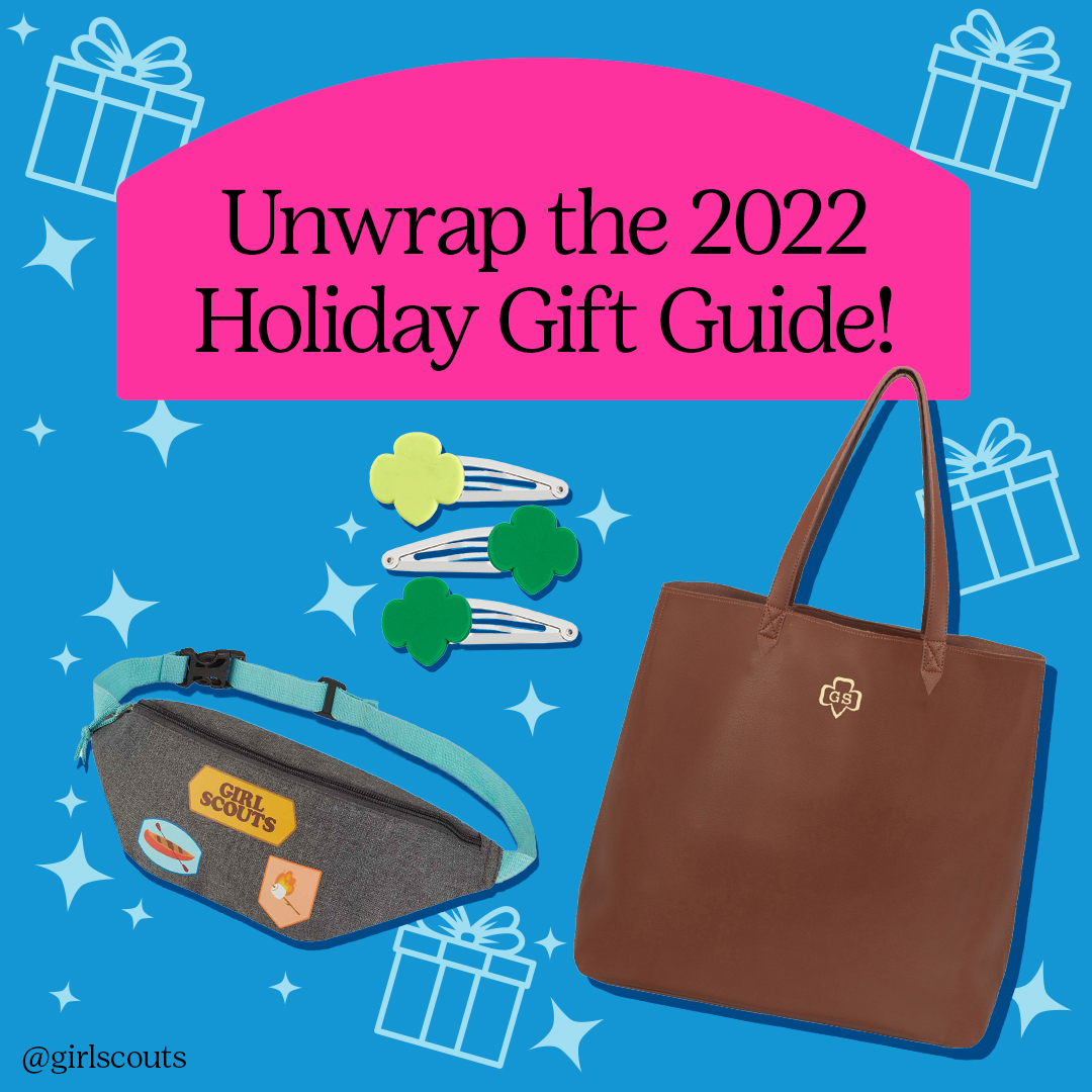gsutah's tweet photo. ‘Tis the season for gifting with #GirlScoutStyle! 🎁 With the 2022 Holiday Gift Guide, you’ll find something special for every Girl Scout, leader, volunteer, and cookie fan on your list: https://t.co/s6nfnTCqqW https://t.co/8P2F48ri5d