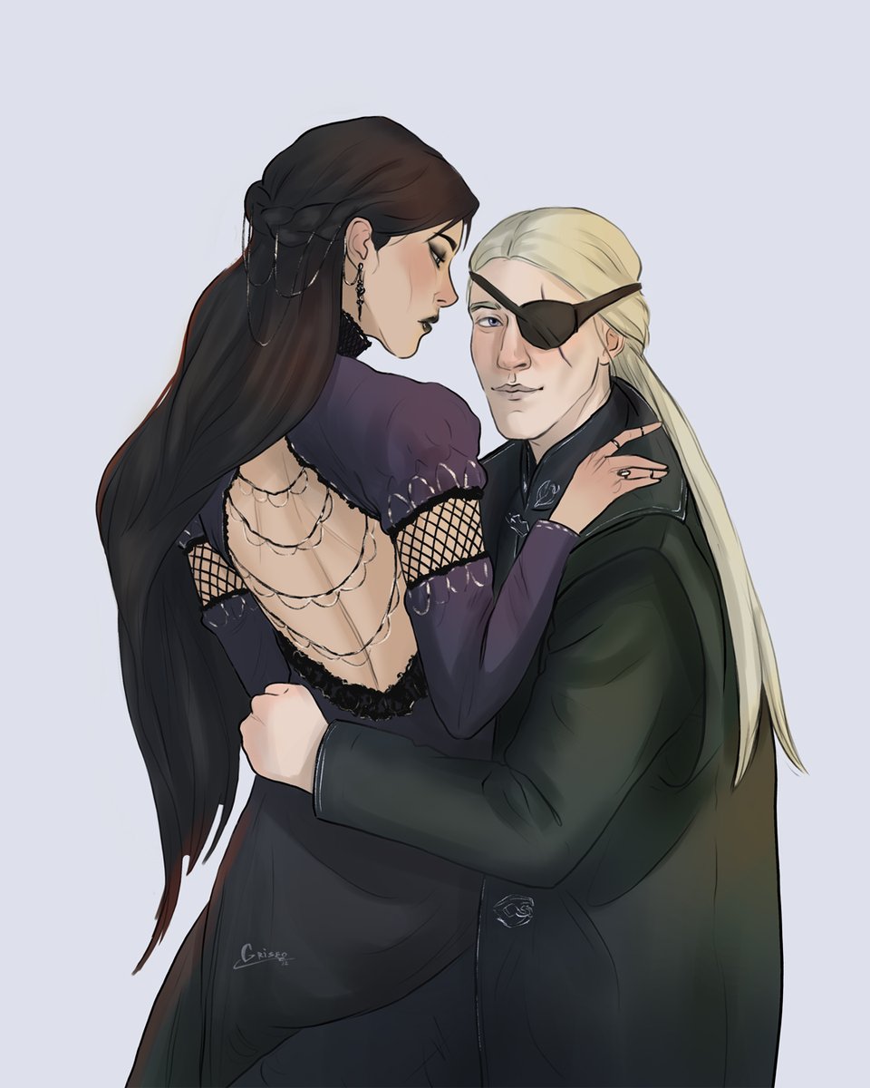 GriseoArt's tweet photo. Another Aemond/Alys fanart. I had to do a few changes so I hope she looks more like her now 🤞 #HouseOfTheDragon #AlysRivers #AemondTargaryen https://t.co/ZbfsWZkFPY