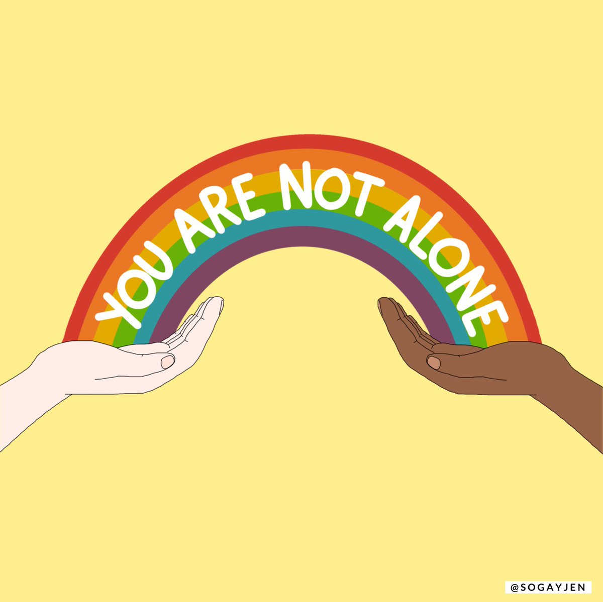 You are not alone 🌈 art by <a href="/sogayjen/">sogayjen</a> 🎨

If you're struggling, we're always to support you 24/7 at: thetrevorproject.org/help 📲 #lgbtq