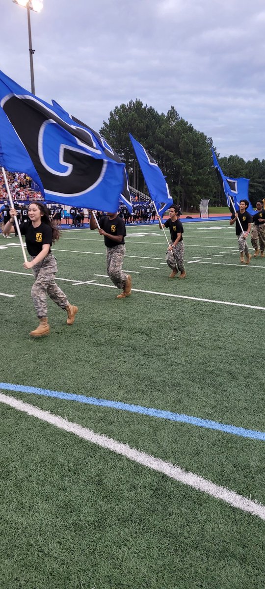 Our Color Guard and Rabal Rousers supported all 5 home football games plus we supported the school by cleaning up trash at the end of each game. #schoolsupport  GO KNIGHTS!