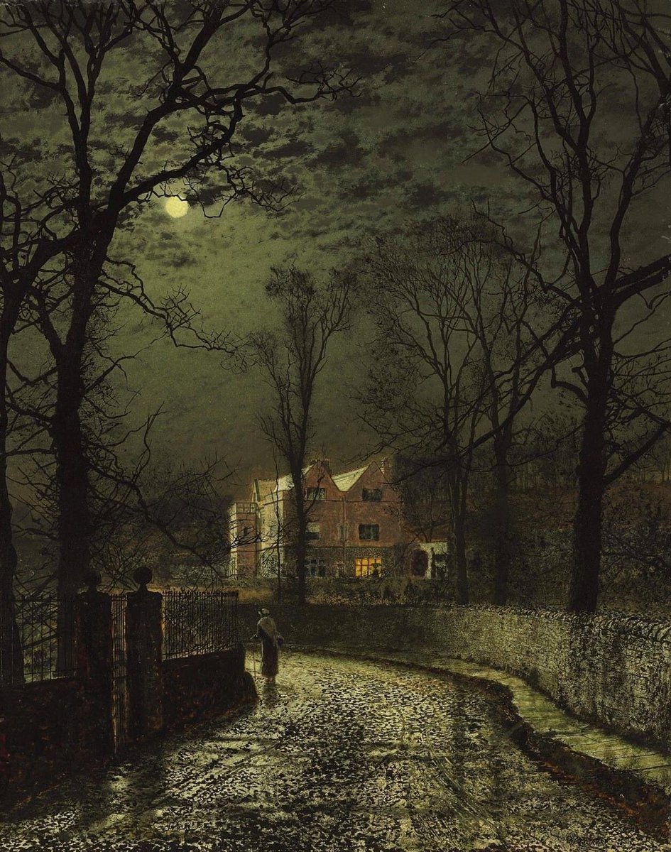 Marzena99557145's tweet photo. Dobry wieczór Państwu🌟
Niech pogoda ducha Państwa nie opuszcza mimo wszelkich przeciwieństw. 

John Atkinson Grimshaw (1836–1893), Homeward Bound
oil on board
private collection https://t.co/e9LLPf2LHB