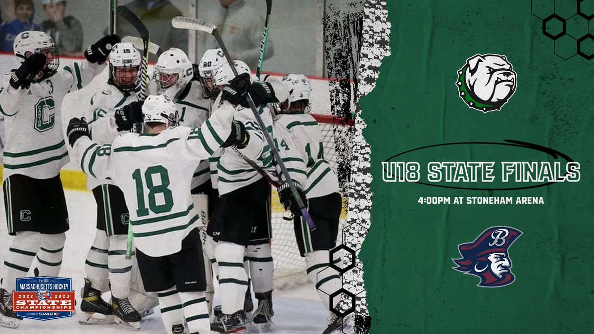 The U18 Canton Bulldogs are competing for the <a href="/Mass_Hockey/">Massachusetts Hockey</a> Tier III State Championship today @ 4pm at Stoneham Arena. Good Luck to Coach Maffeo, Coach Femia and the boys as they take on Belmont #GoBulldogs