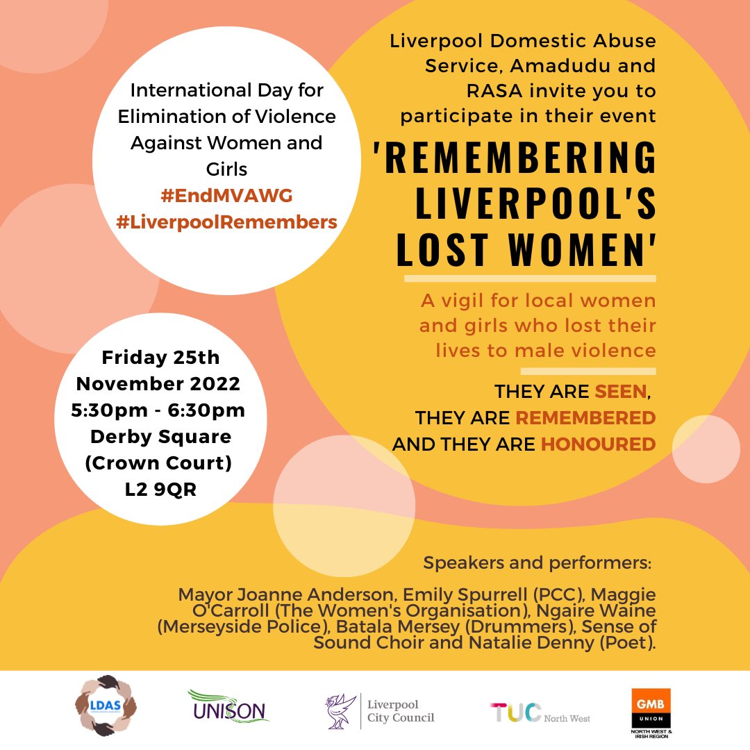 Yassica_J's tweet photo. For Mum, Paula Leather
For Ashley Dale
For Olivia Pratt-Korbel
For Ava White 
For N'taya Elliott-Cleverley 
For Jacqueline Forest
For all the Liver Birds taken away too soon ❤️
25th Nov join us to remember &amp; honour Liverpool’s women &amp; girls who lost their lives to male violence https://t.co/uLeq8EHLjK