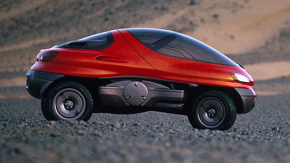 QuirkyRides's tweet photo. The #Renault #Racoon was developed in the early #1990s It has a 3L #V6 6 gears cameras for mirrors &amp; is #amphibious https://t.co/x6bTV9WjUI