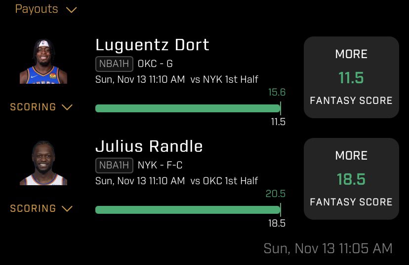 Good thing we got that Fantasy Score board right before the game started!
🔥🏀🔥