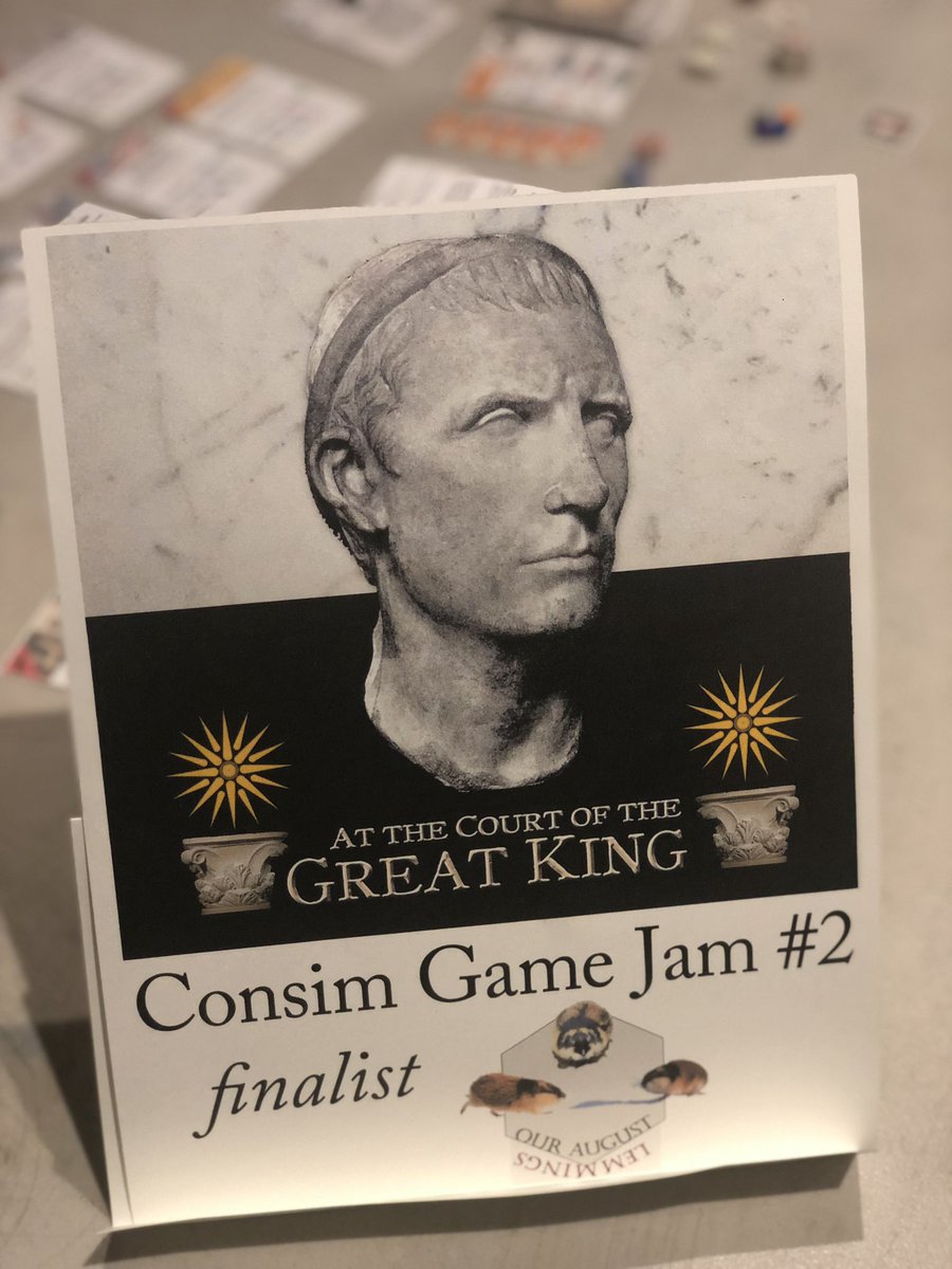 Caesar_X's tweet photo. Co-designer Ryszard  Tokarczuk demoing their @consimgamejam finalist At The Court of the Great King at @SDHistCon. Looks cool! https://t.co/UrwZ21mDru