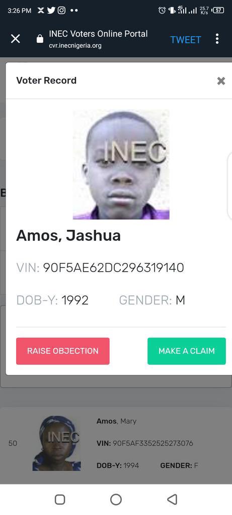ayemojubar's tweet photo. INEC's biometric software that invalidated 35.4% of newly registered voters from the South-East and 35% from South-South skipped these underage "1992 series" of voters in the North.

E ku One Nigeria ooo. https://t.co/JIBoyZRGcV