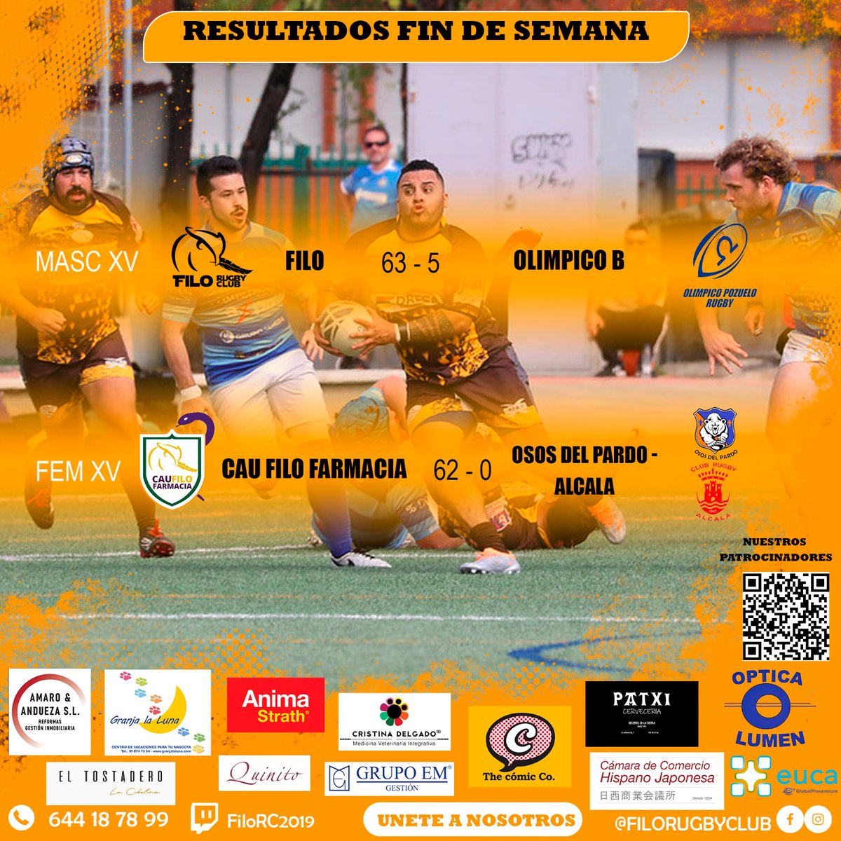 filo_rugby_2019's tweet photo. #FiloJORNADA / otro fin de semana más de victorias de nuestos séniors, que sirven de acicate para seguir trabajando por los tan ansiados ascensos. 

Enhorabuena a los dos equipos y ¡¡a seguir trabajando!!

#AúpaFilo

#FiloSocios #FiloFamilia #ÚneteALaMelé https://t.co/f5J0ocpnAk