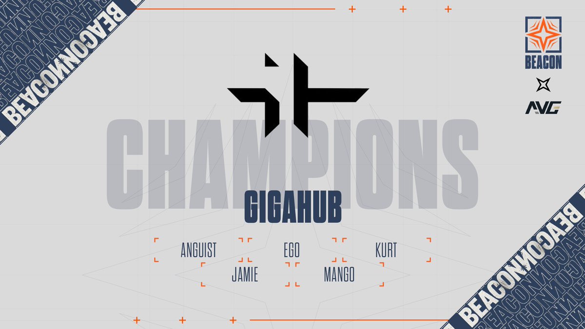 AmateurValGuild's tweet photo. AND WE HAVE OUR CHAMPIONS!

Congratulations to @GigaHubOfficial who are our AVG UK Beacon Minor Winners!!

Very well played to all the teams involved and thank you to our production team for their hard work over the past 2 days!

@valleague_ne @VALORANTukn #makewaves https://t.co/xIM8zH5ZHo