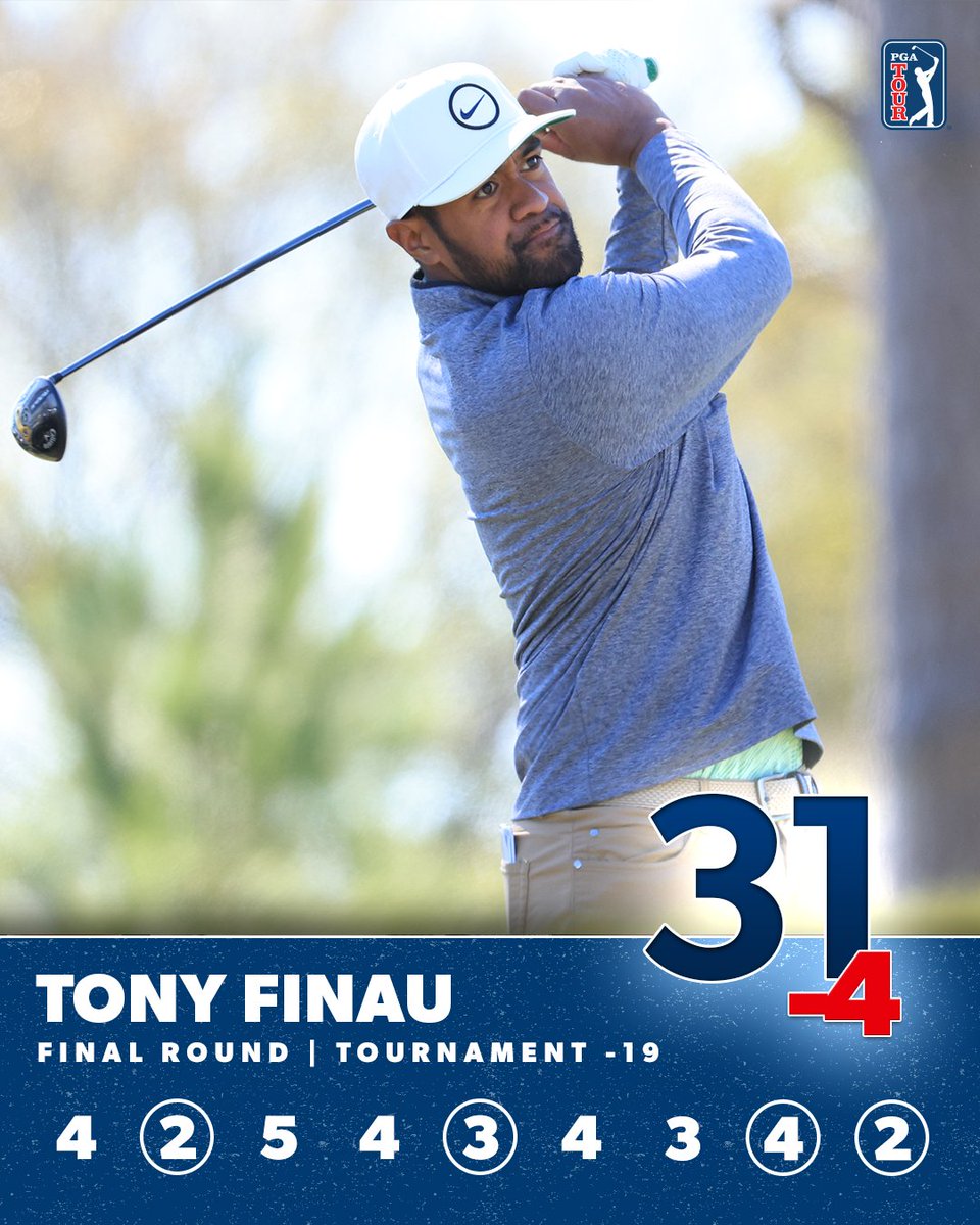 Cool, calm and collected. @TonyFinauGolf makes the turn with an 8-shot lead @HouOpenGolf.