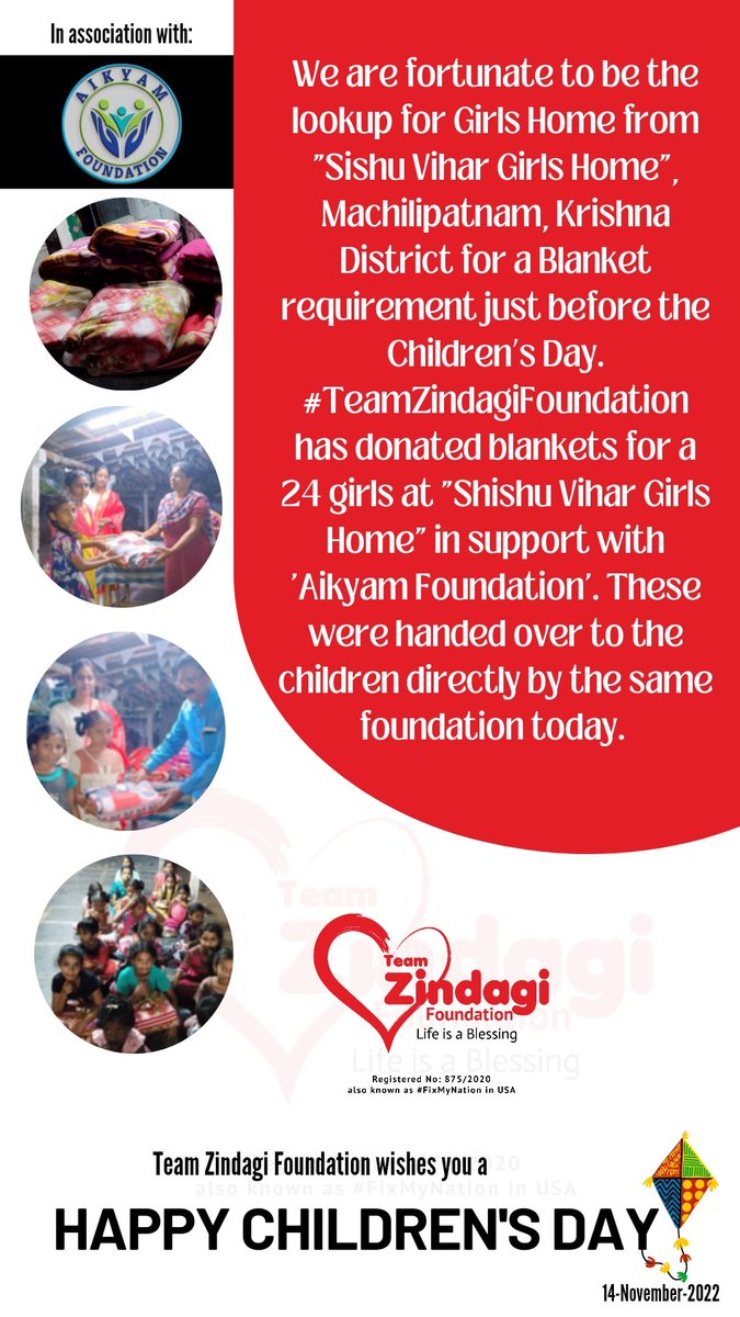 ursteamzindagi's tweet photo. #TZF always have a special place for Children.
Happy Children’s Day ❤️
#TeamZindagiFoundation
#FixMyNation https://t.co/uDye892CKe