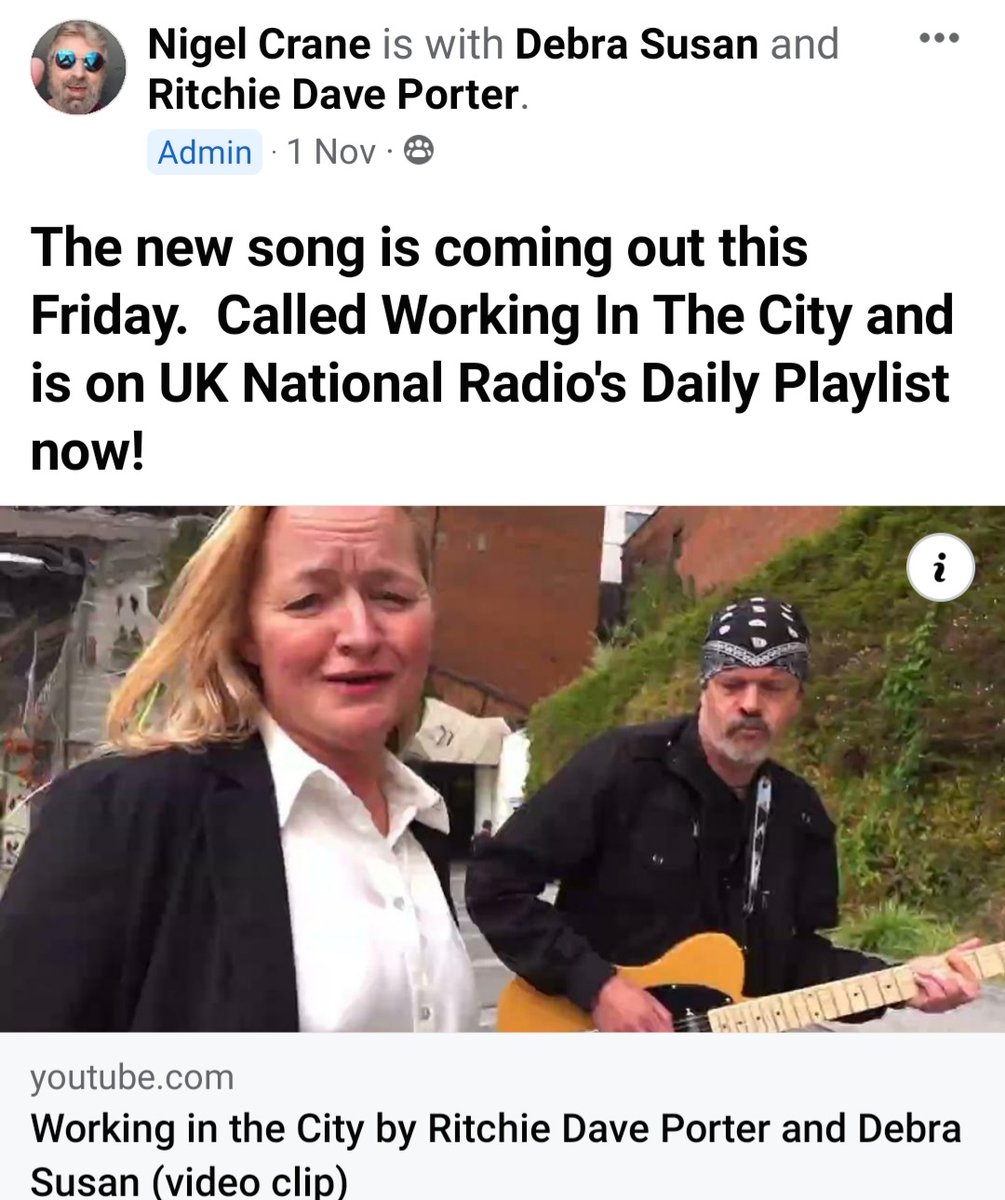 Richard03399598's tweet photo. UK National Radio https://t.co/EH41iJNrZk are playing the new Ritchie Dave Porter and Debra Susan single 'Working in the City ' https://t.co/EH41iJNrZk #uknationalradio #newamazonsingle #newitunessingle #newamazonrelease #newitunesreleases #rockandblues #bluesandrock #rockguitar https://t.co/NQBTUex8R4