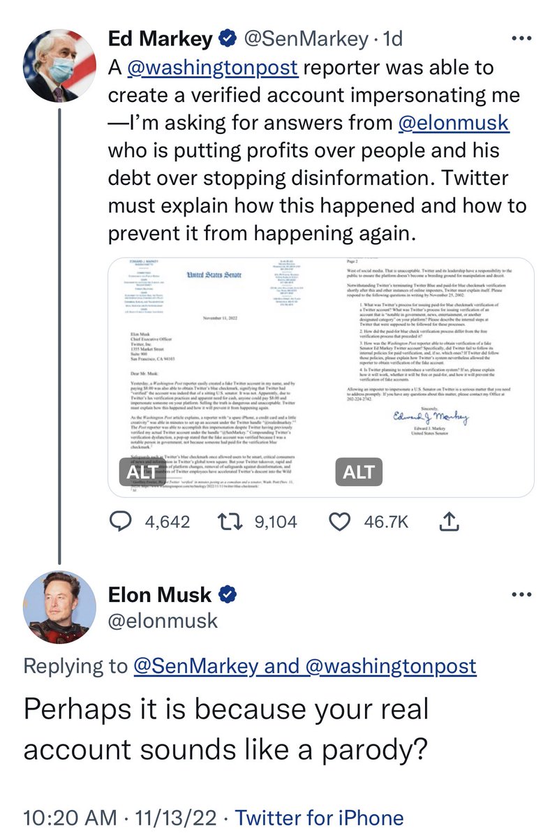 RVAwonk's tweet photo. Elon Musk may want to do his homework before mouthing off to Ed Markey. 

This was…not a wise move. To say the least. https://t.co/iGPunk0ZCV
