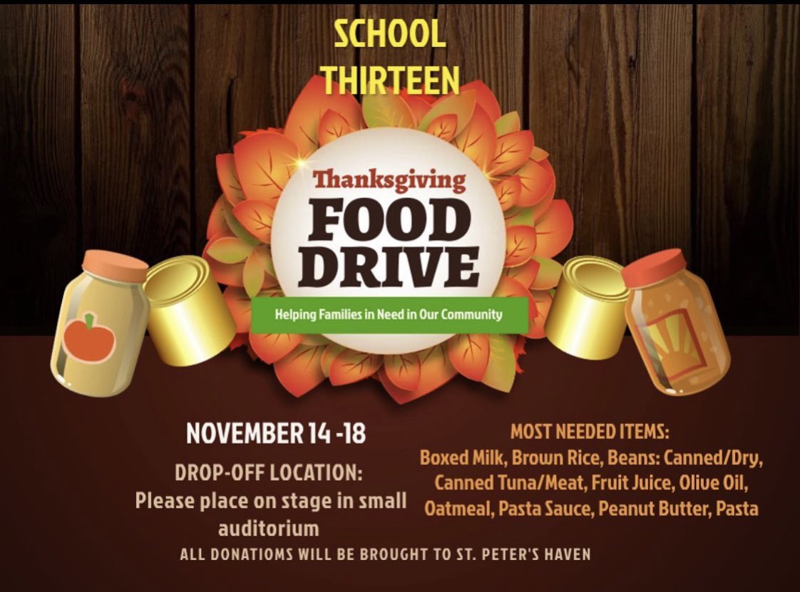 Jr. Mustangs, don’t forget! Our Thanksgiving food drive is this week! <a href="/CliftonSupt/">Danny A. Robertozzi, Ed.D.</a> <a href="/CliftonSchools/">Clifton Schools</a>