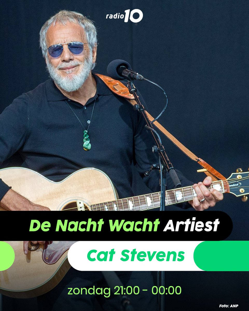 Een nieuwe De Nacht Wacht:
🎤 Artiest: Cat Stevens (Yusuf Islam)
🎸 Live Track: Shania Twain 
🎬 Movie Track: uit ‘King Richard'
🎶 Instrumental Track: Paul Brown
📨 Ingezonden Top3tjes! 
Luister je mee? 🤩
#deNachtWacht #radio10 #catstevens