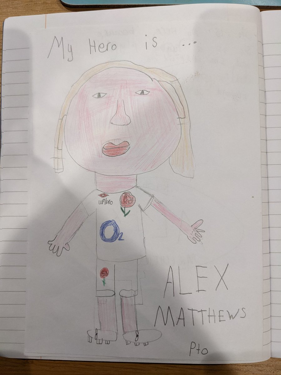 Steele_knickers's tweet photo. My daughter's homework this week was to write about her hero! @AlexMatthews03 @EnglandRugby #RedRoses https://t.co/mkyDuxbUuK