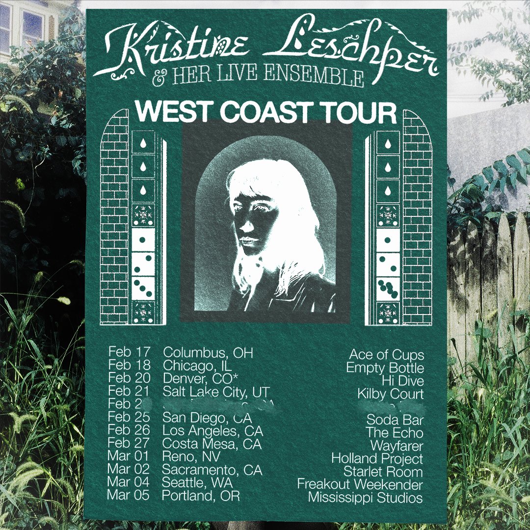 Kristine Leschper Band is hitting the road :--) Tour Poster by Sam Leidig Higgins Photos by Sara Laufer buy tickets here ~ tinyurl.com/4wmp7h5j