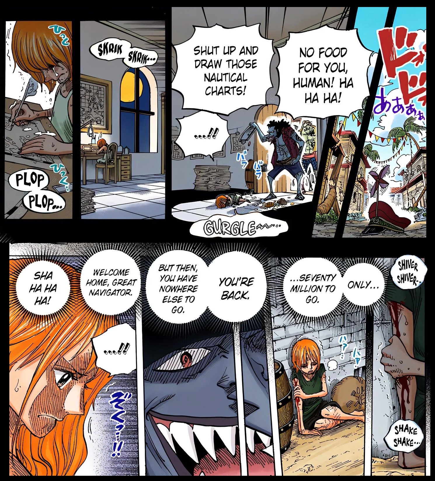 gi ☁️🍊🗺️🧭🦁🌻 on X: Nami was enslaved by the pirate that killed her  mother and destroyed her village. While all her village pretended to hate  her, she never gave up fighting to