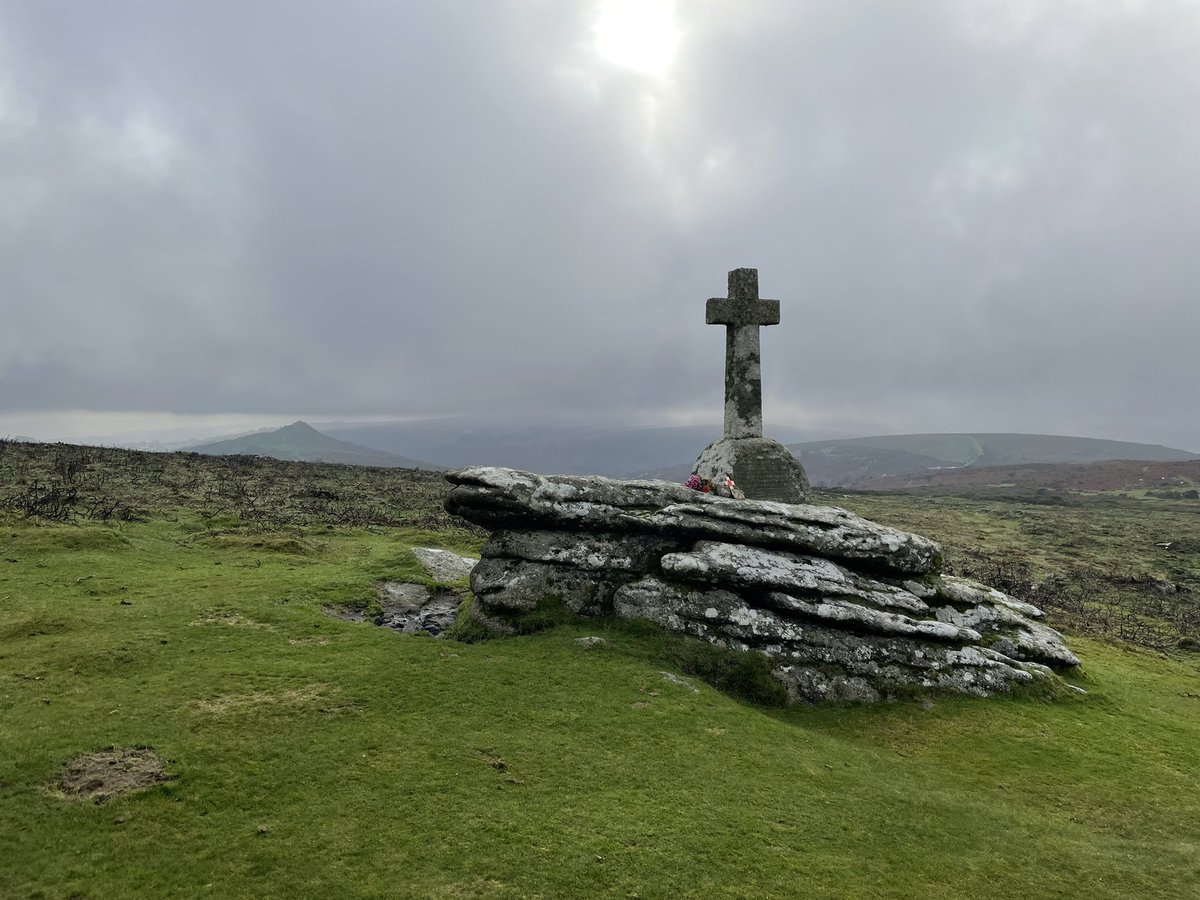 A poignant reminder on our Dartmoor walk today.