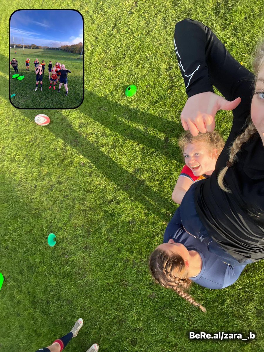 mrmattkuhn's tweet photo. Our favourite photo of the year so far. 

Be-real taken during our U18 Girls Medway RFC line out practice, ever wondered what it’s like up there……..

Medway Girls #lovedandfeared 
@MedwayRFC @EnglandRugby https://t.co/bGTWmPBRVL