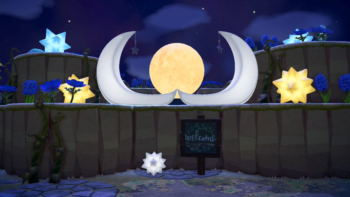 acnhmoonbeam's tweet photo. An updated island entrance to Moonbeam as well☁️💫🌙☁️ #acnh #animalcrossing #acnhexterior #acnhinspo https://t.co/IMnakJJG7f