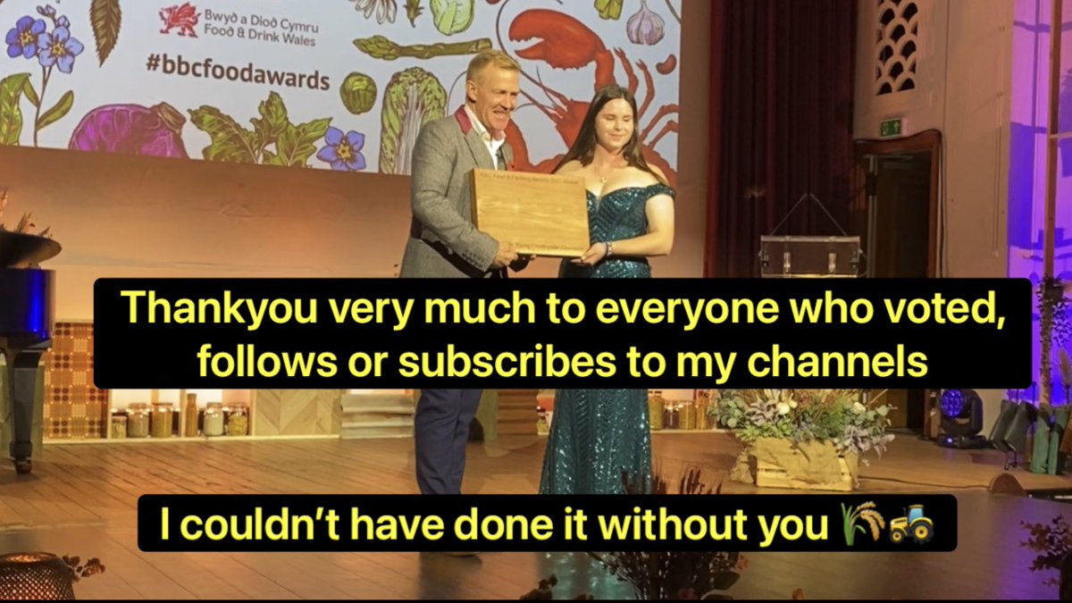 Very humbled to have won the BBC Food &amp; Farming Countryfile Young Countryside Champion Award this is for all young farmers who work tirelessly to provide food for the British people. 

See more behind the scenes on my YouTube channel youtu.be/b6xmXGWb1CU 

#bbcfoodawards